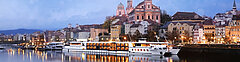 MS Primadonna in abendlicher Stimmung im winterlichen Passau an der Donau.