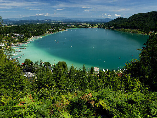 Luftansicht von Klopeiner See in Kitzelberg