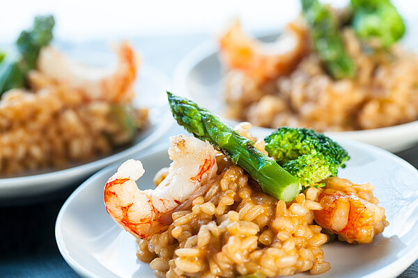 Risotto mit Spargel und Garnele